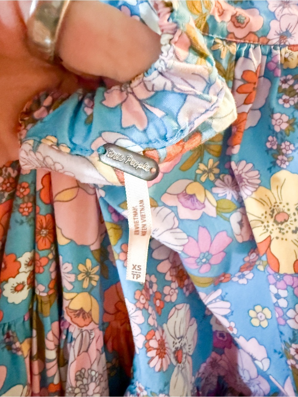 Free People Park Slope Maxi Dress Bluebell Combo Floral Size XS - Picture 6 of 8